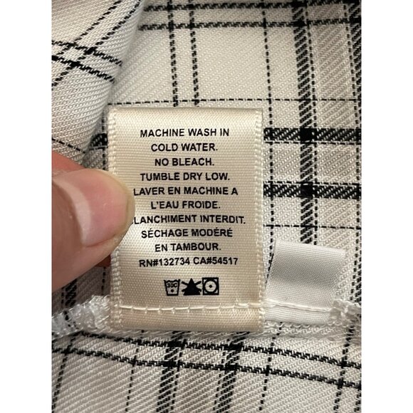 Anthropologie Cloth & Stone Plaid Button-Down Shirt Dress Frayed Hem - Picture 6 of 8